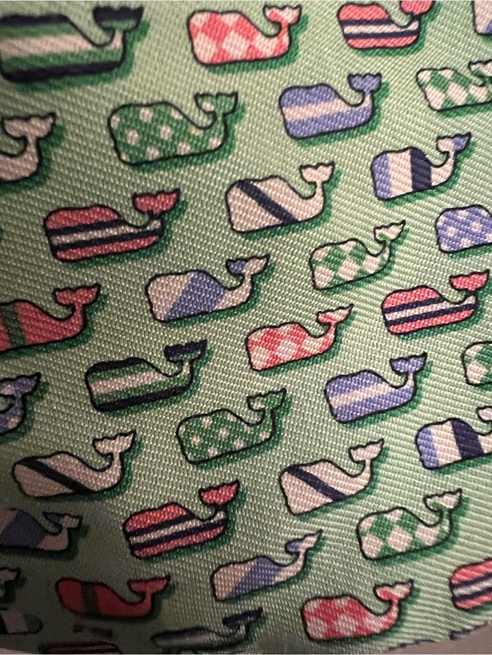 Vineyard Vines Kentucky Derby Whale Print Silk Bow Tie Mint Green Handmade USA